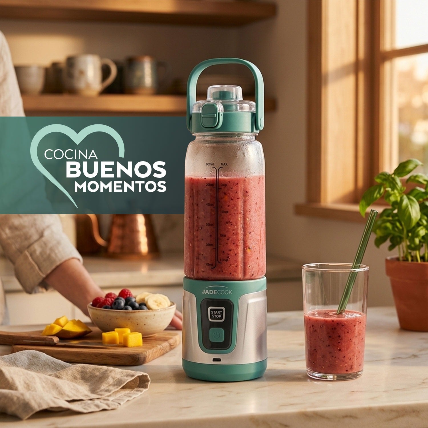 Licuadora portátil Doble Aspa Jade Cook 750 ml