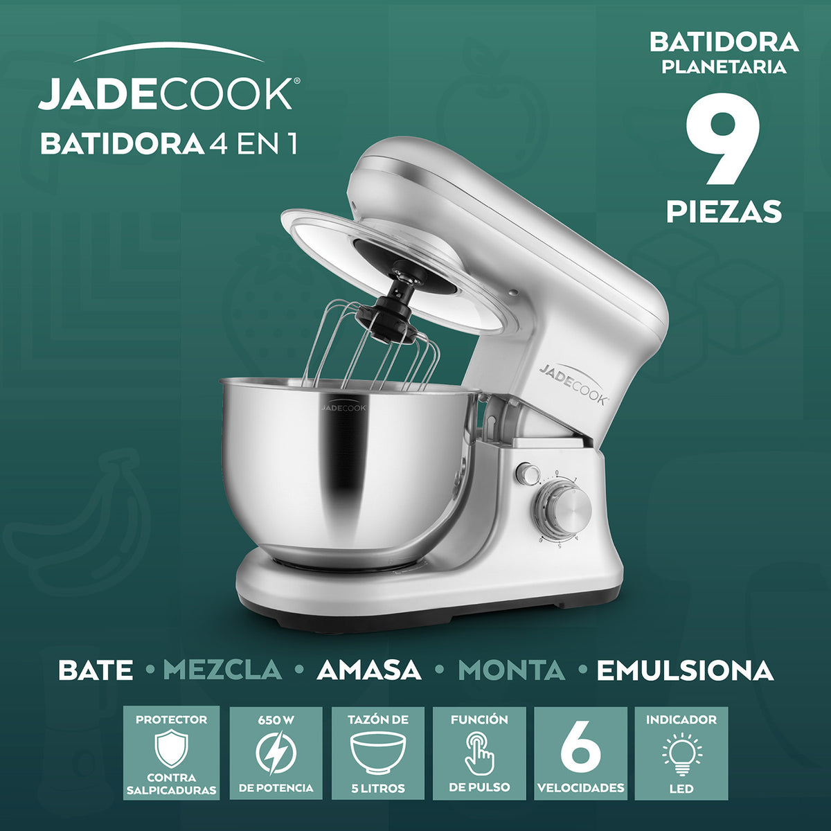 Batidora de pedestal 4 en 1 Jade Cook