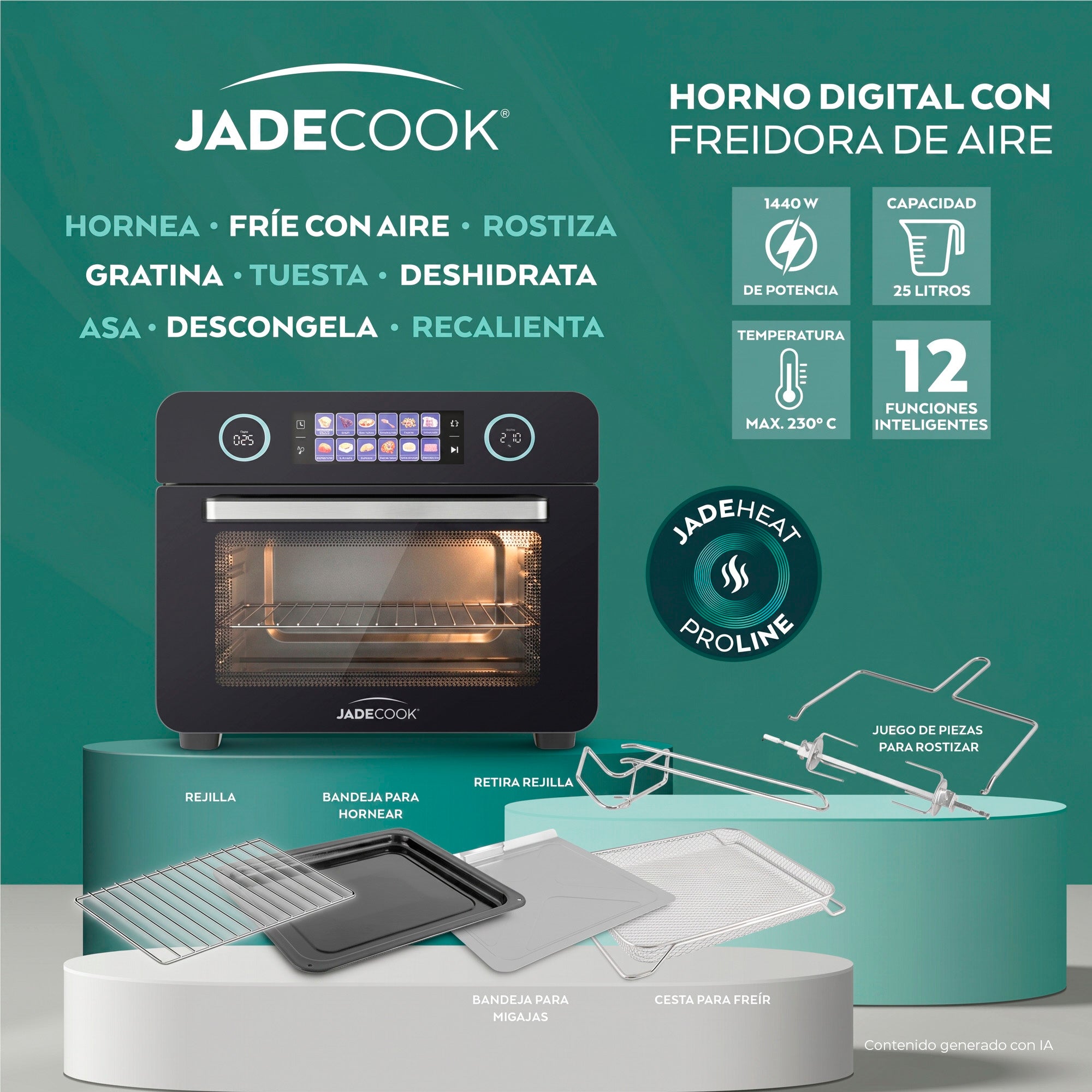 Horno Digital con Freidora de Aire 25 L Jade Electro