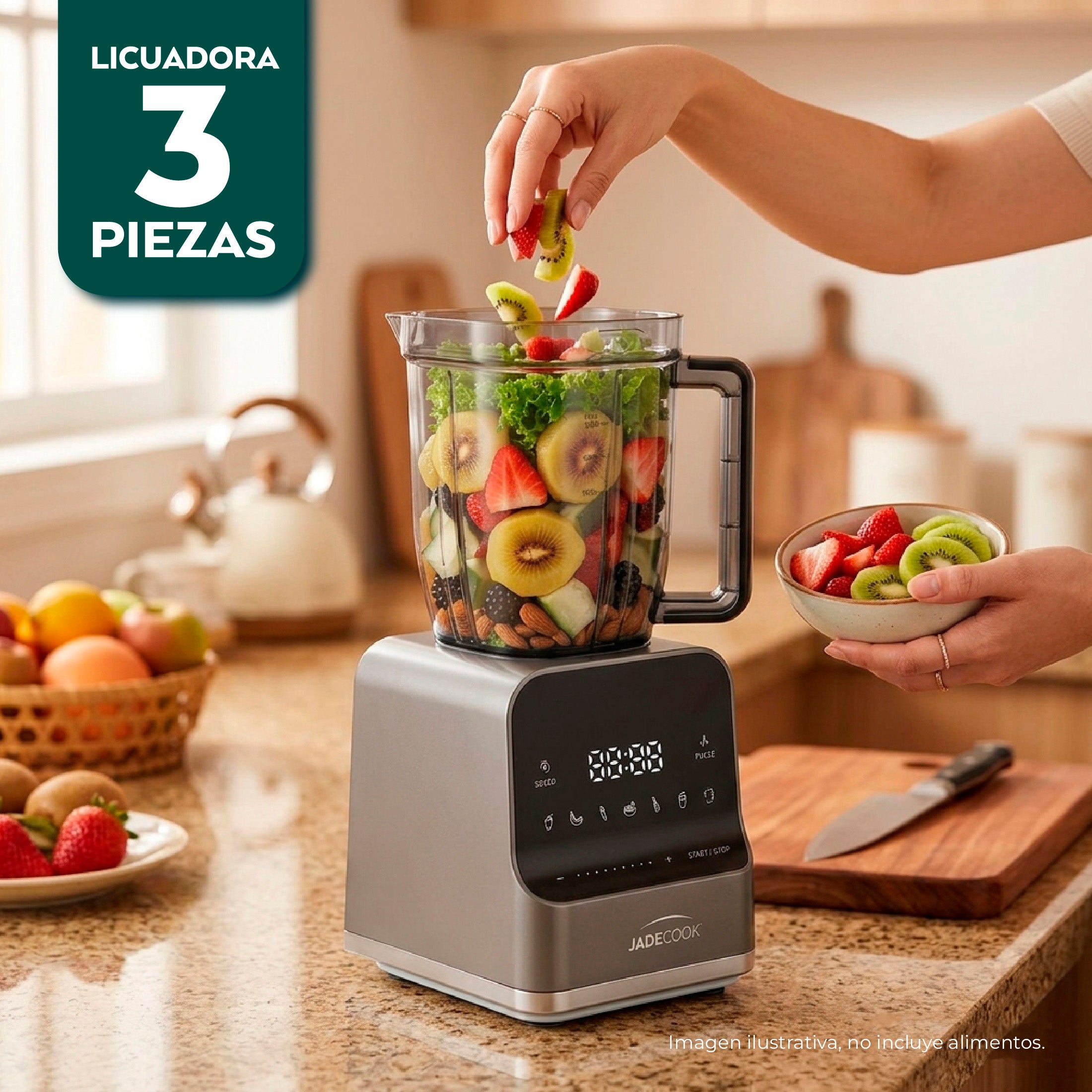 Licuadora Tritán 1000 w con Panel Touch 1.5L Jade Cook