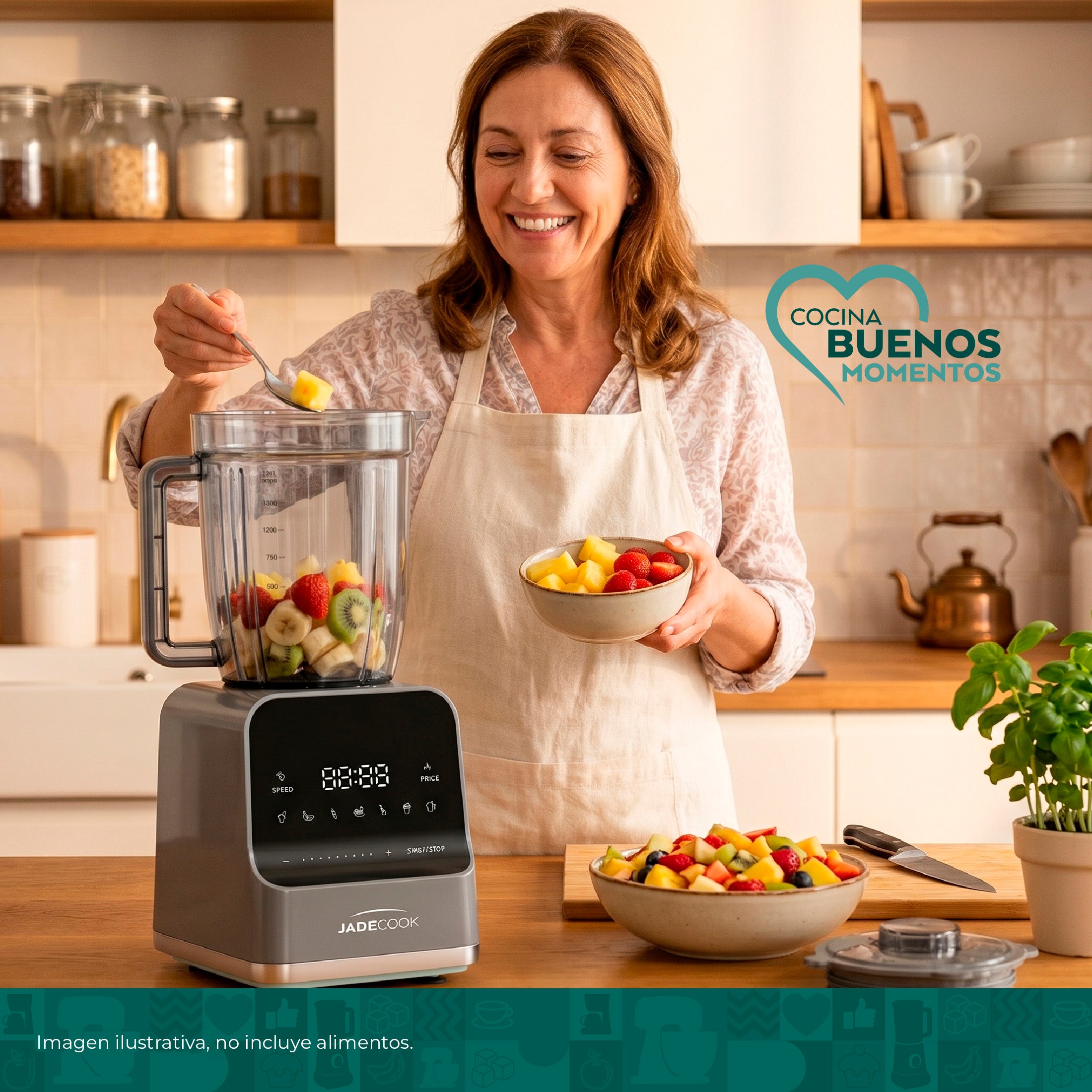 Licuadora Tritán 1000 w con Panel Touch 1.5L Jade Cook