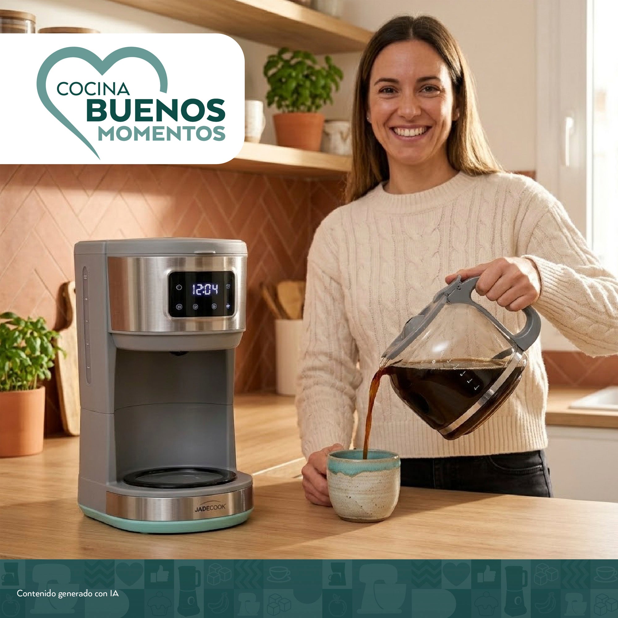 Cafetera programable 12 tazas Jade Cook