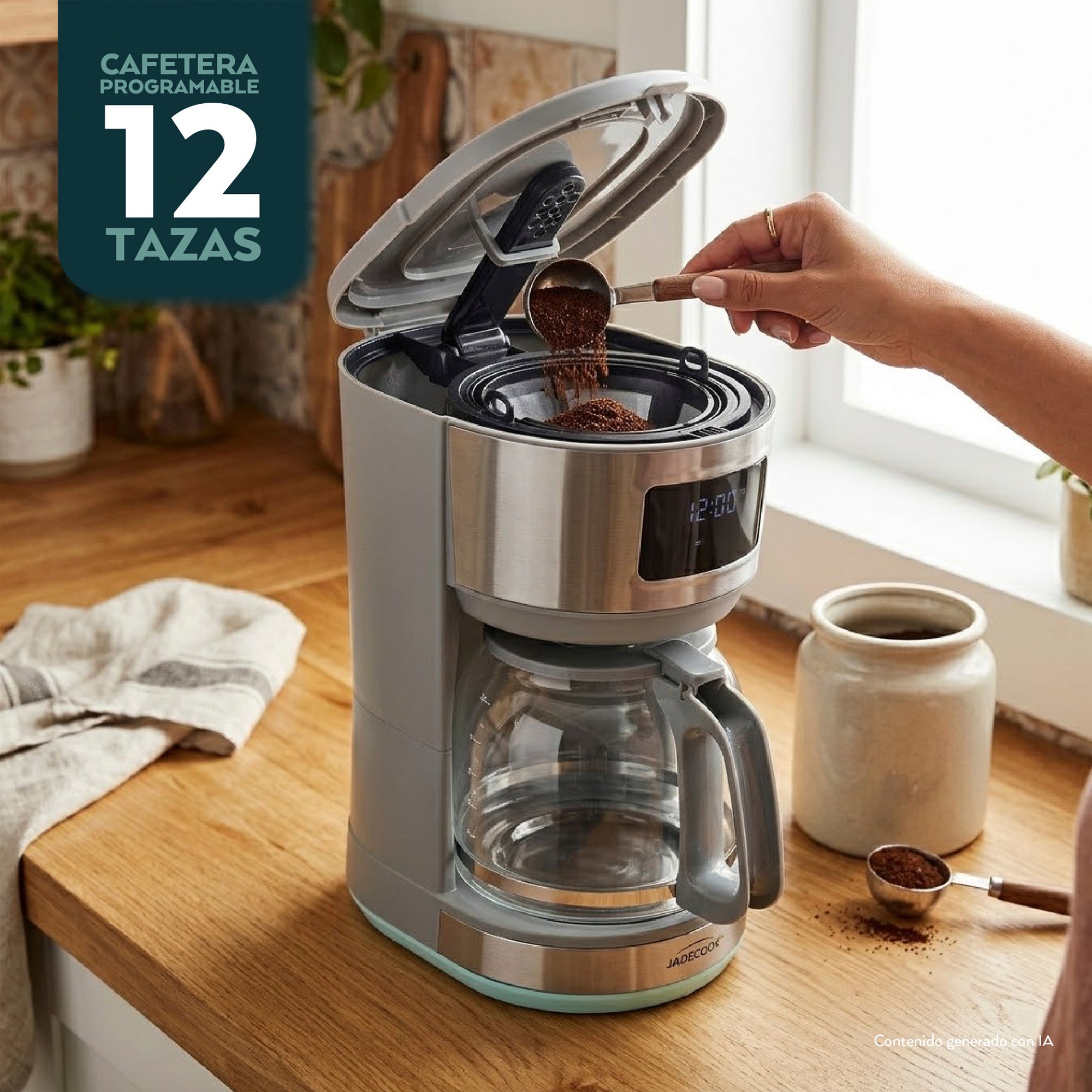 Cafetera programable 12 tazas Jade Cook