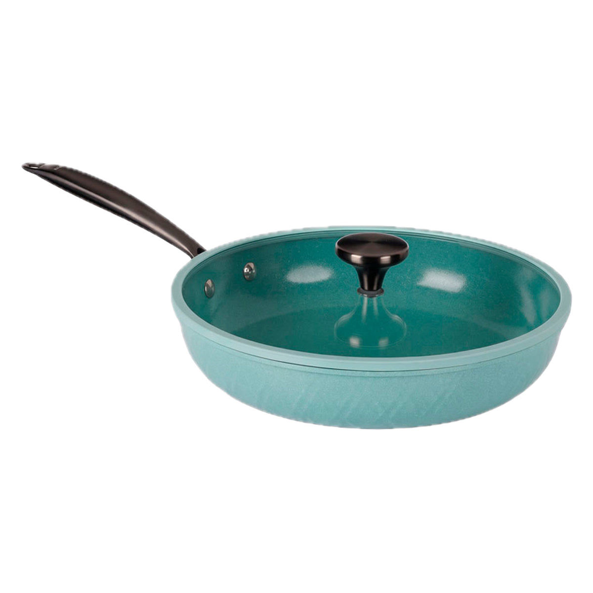 Sartén Profundo de 28 cm con Tapa de Vidrio Templado Jade Cook Double Diamond