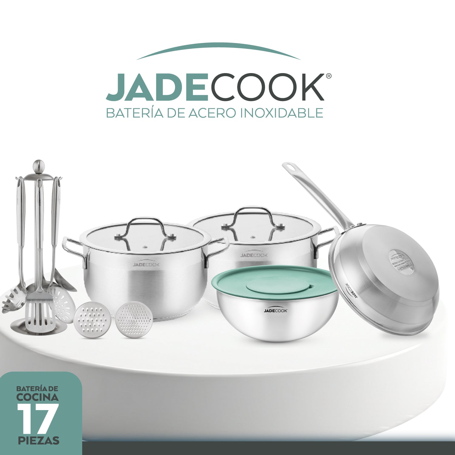 Batería de Acero Inoxidable Jade Cook 17 Piezas