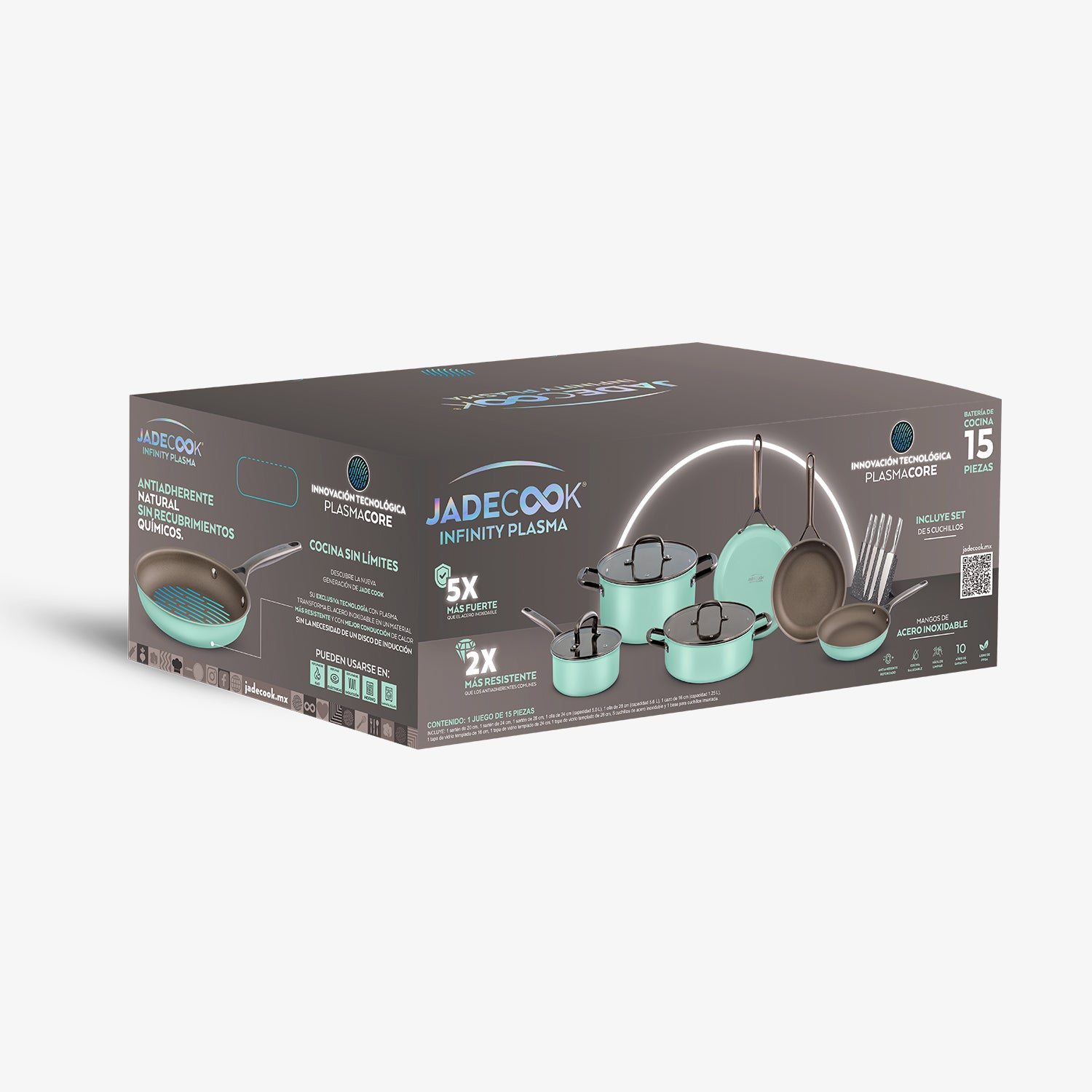 Batería de cocina Jade Cook Infinity Plasma 15 pz