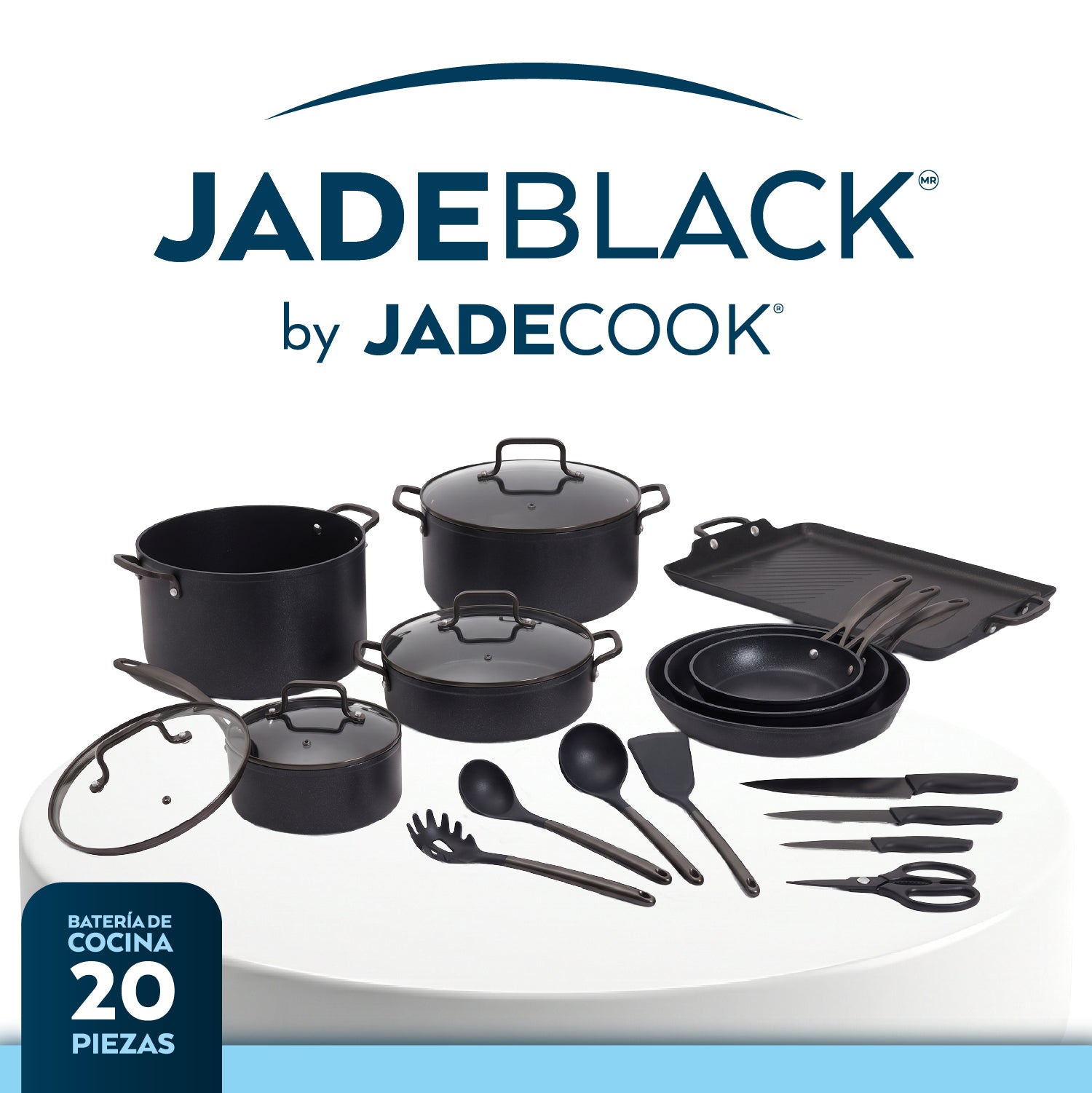 Batería de cocina Jade Black 20 piezas
