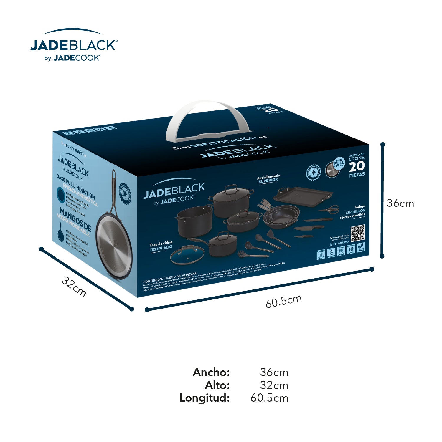 Batería de cocina Jade Black 20 piezas