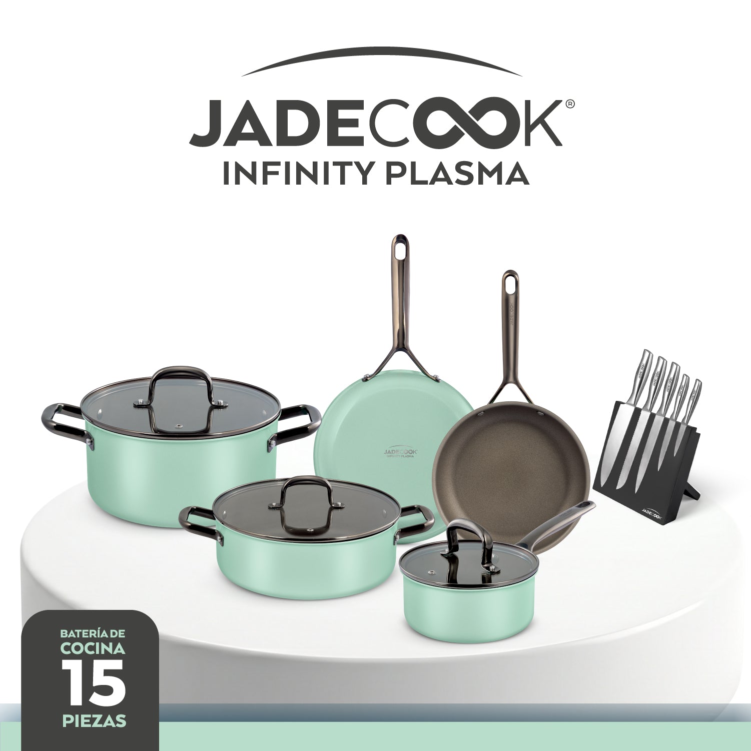 Batería de cocina Jade Cook Infinity Plasma 15 pz