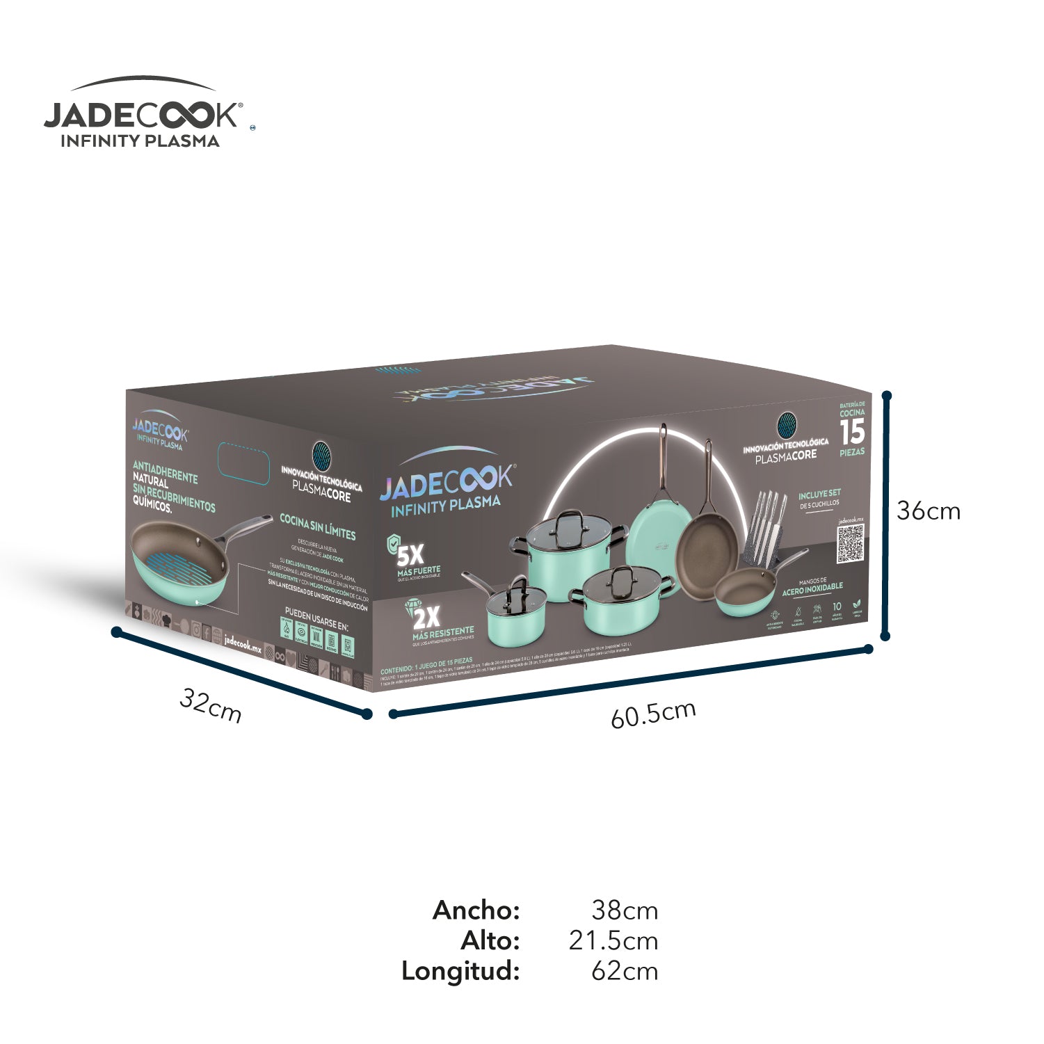 Batería de cocina Jade Cook Infinity Plasma 15 pz