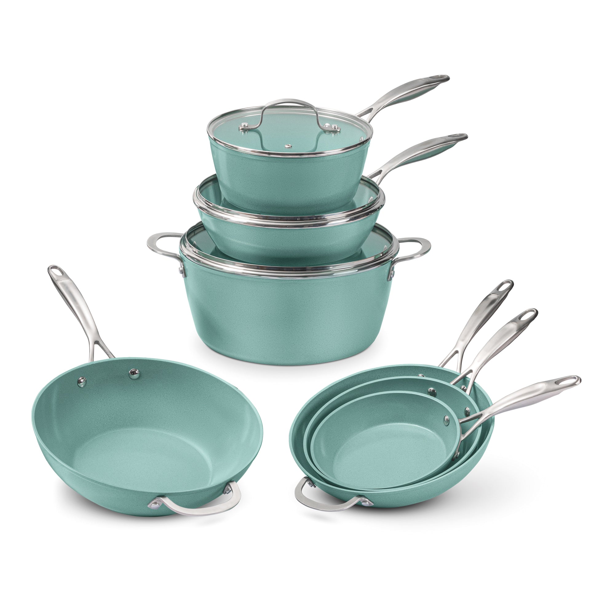 Jade Chef 10 Pzas + 5 Cuchillos Tipo Madera