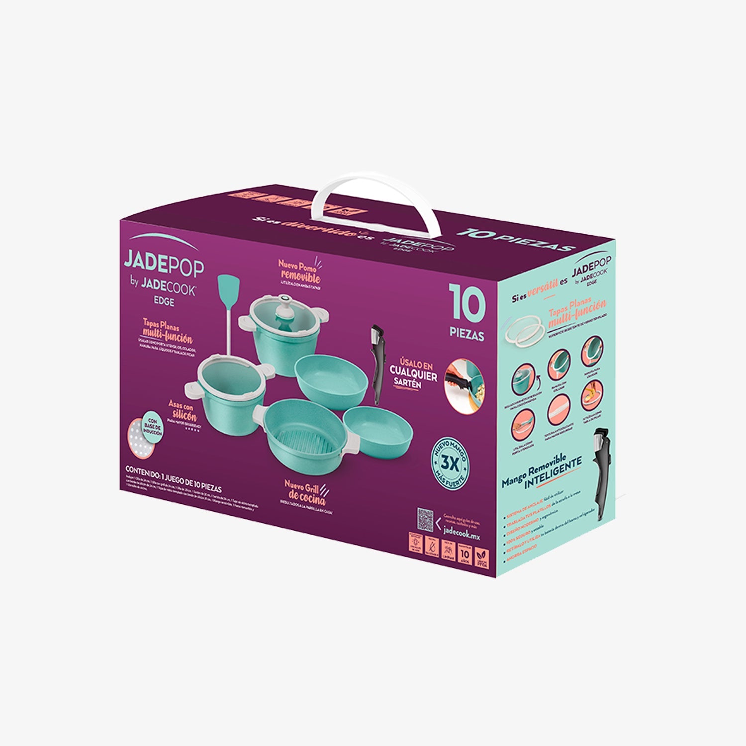 Batería de cocina Jade Pop Edge 10 Piezas
