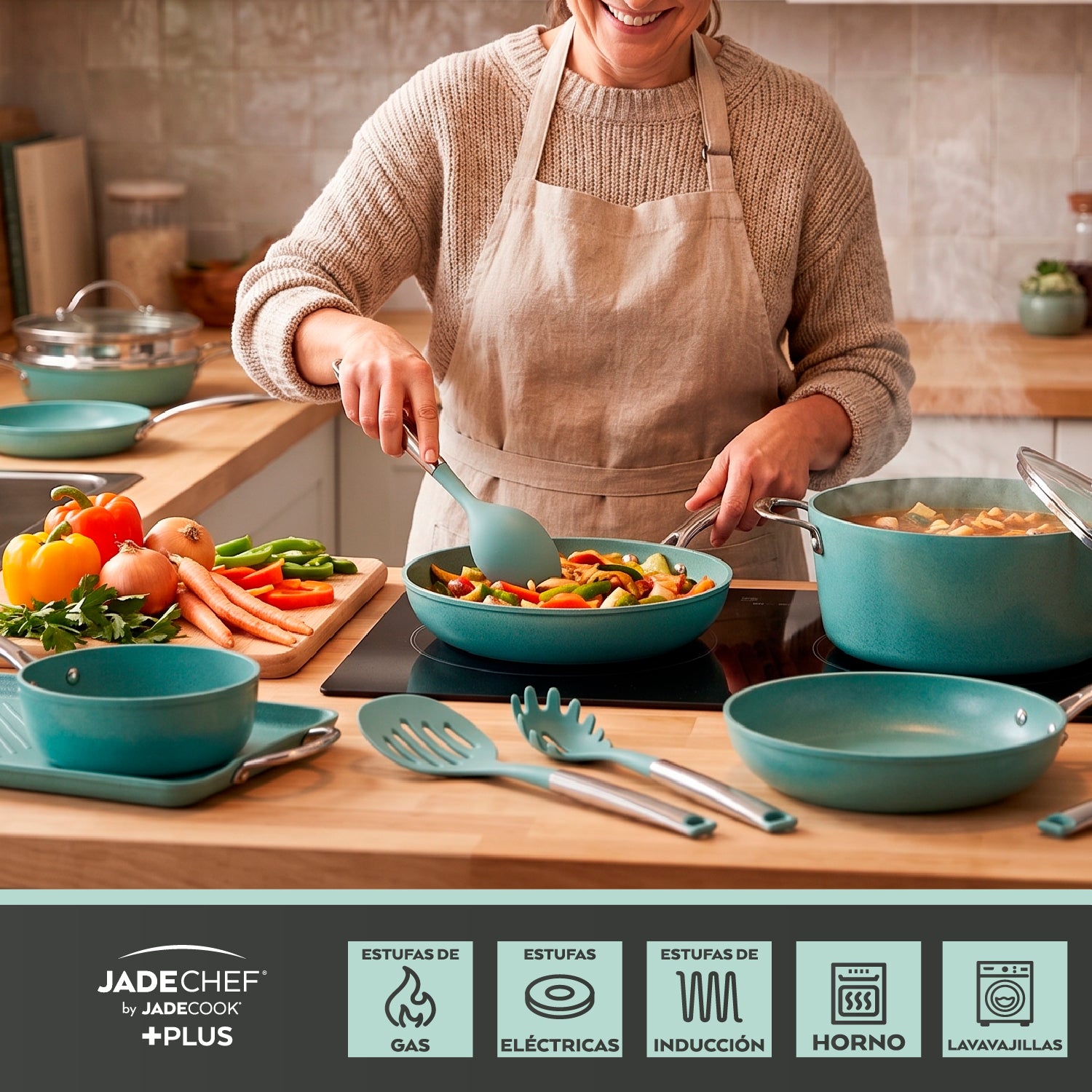 Batería de cocina Jade Chef +Plus 22 piezas