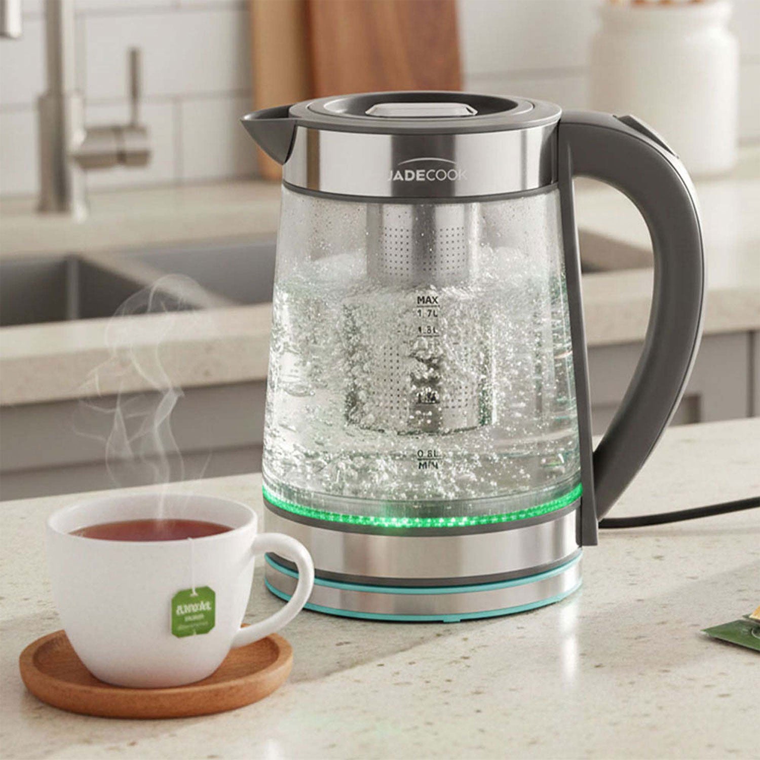Tetera Eléctrica con Infusor Jade Cook 1.7L