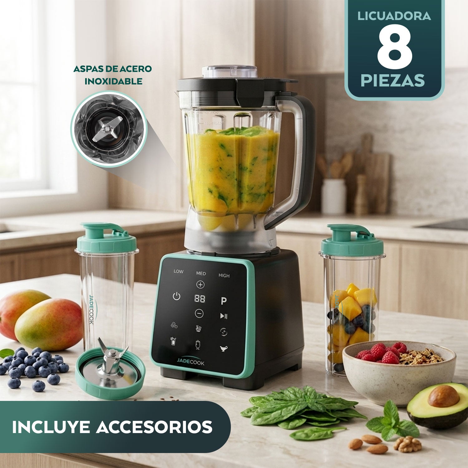 Licuadora Digital 1.8 Litros Tritán 1400 w Jade Cook