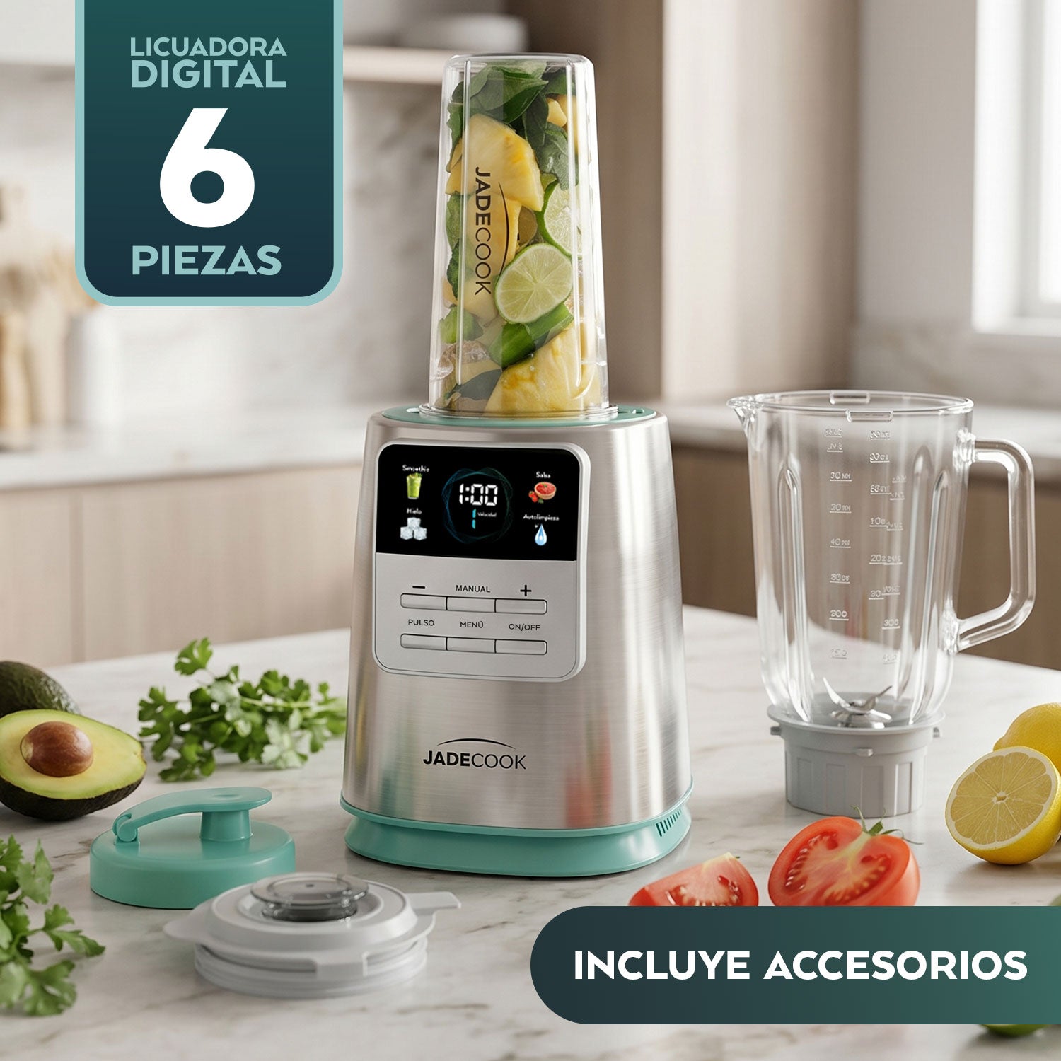 Licuadora Digital Jade Cook 1400 Watts