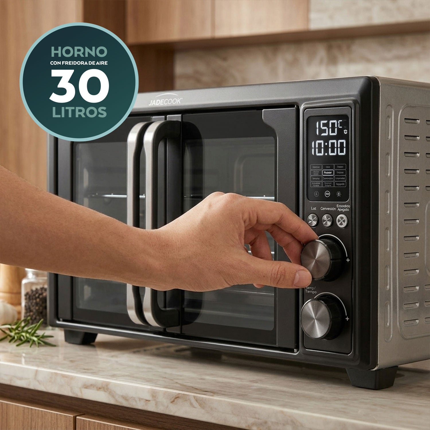 Horno con Freidora de Aire 30 L Jade Cook con Convección y Rosticero