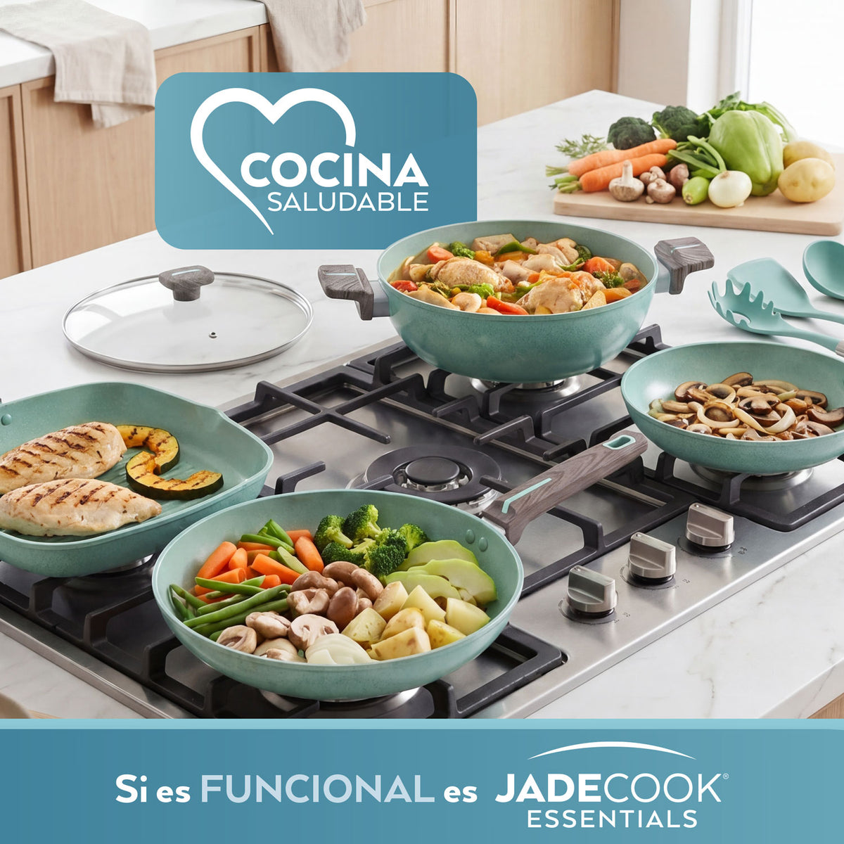 Batería de cocina Jade Cook Essentials 11 piezas