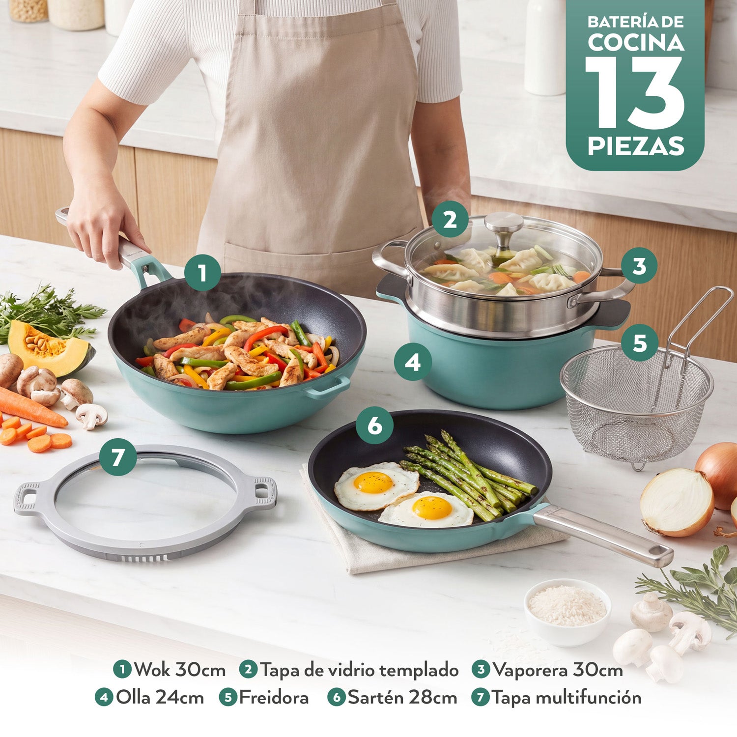 Batería de cocina Jade ProSeries 13 Piezas