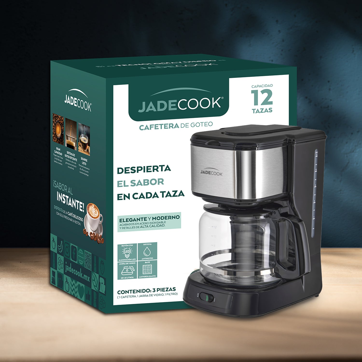 Cafetera 12 tazas Jade Cook