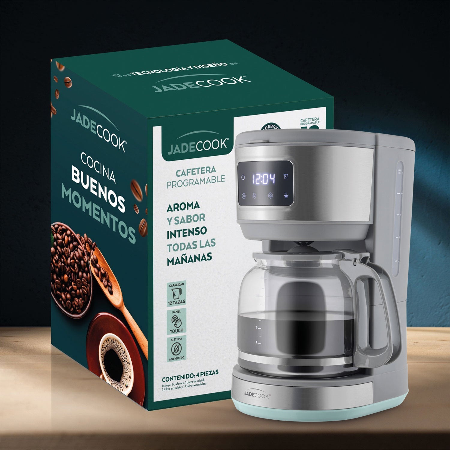 Cafetera programable 12 tazas Jade Cook