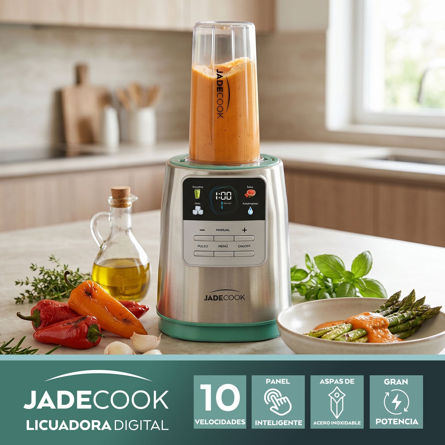 Licuadora Digital Jade Cook 1400 Watts