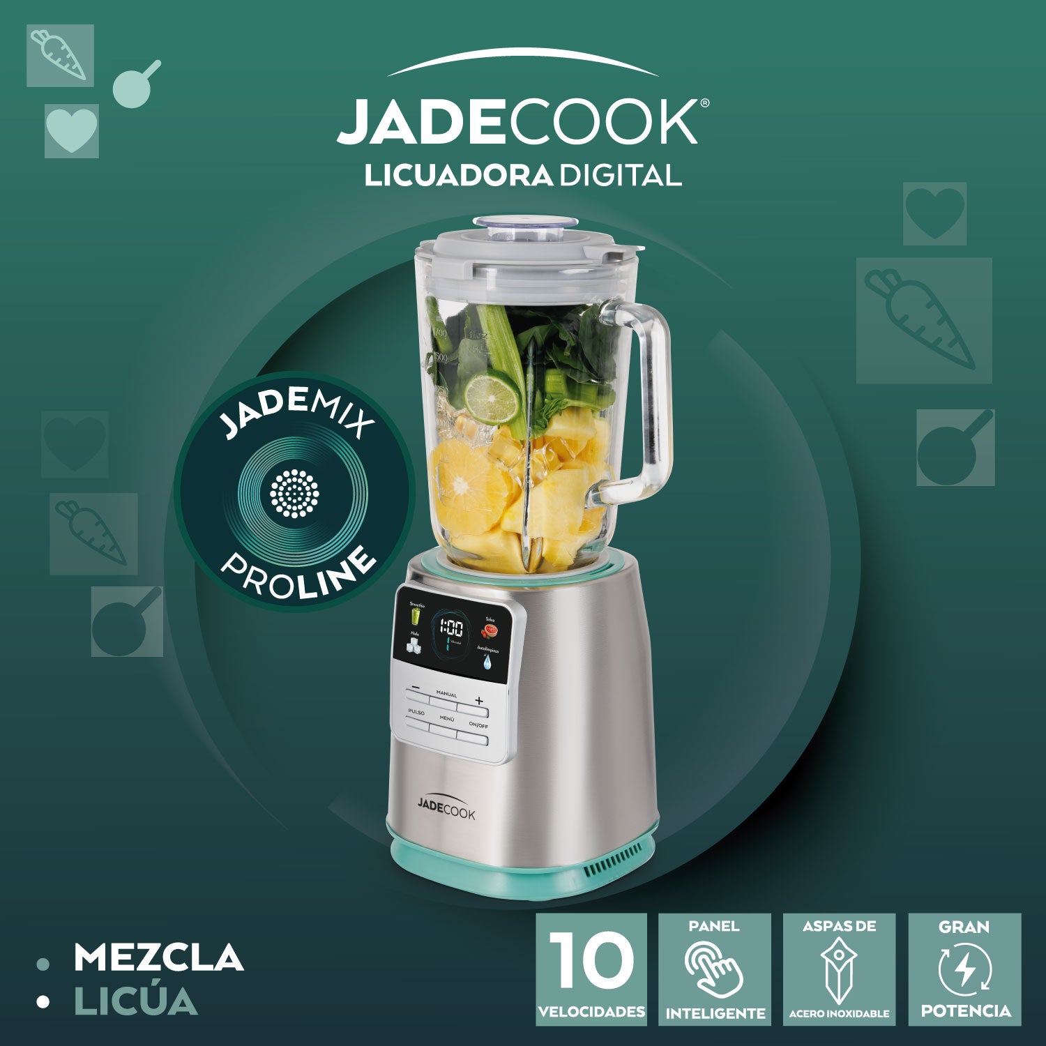 Licuadora Digital Jade Cook 1400 Watts