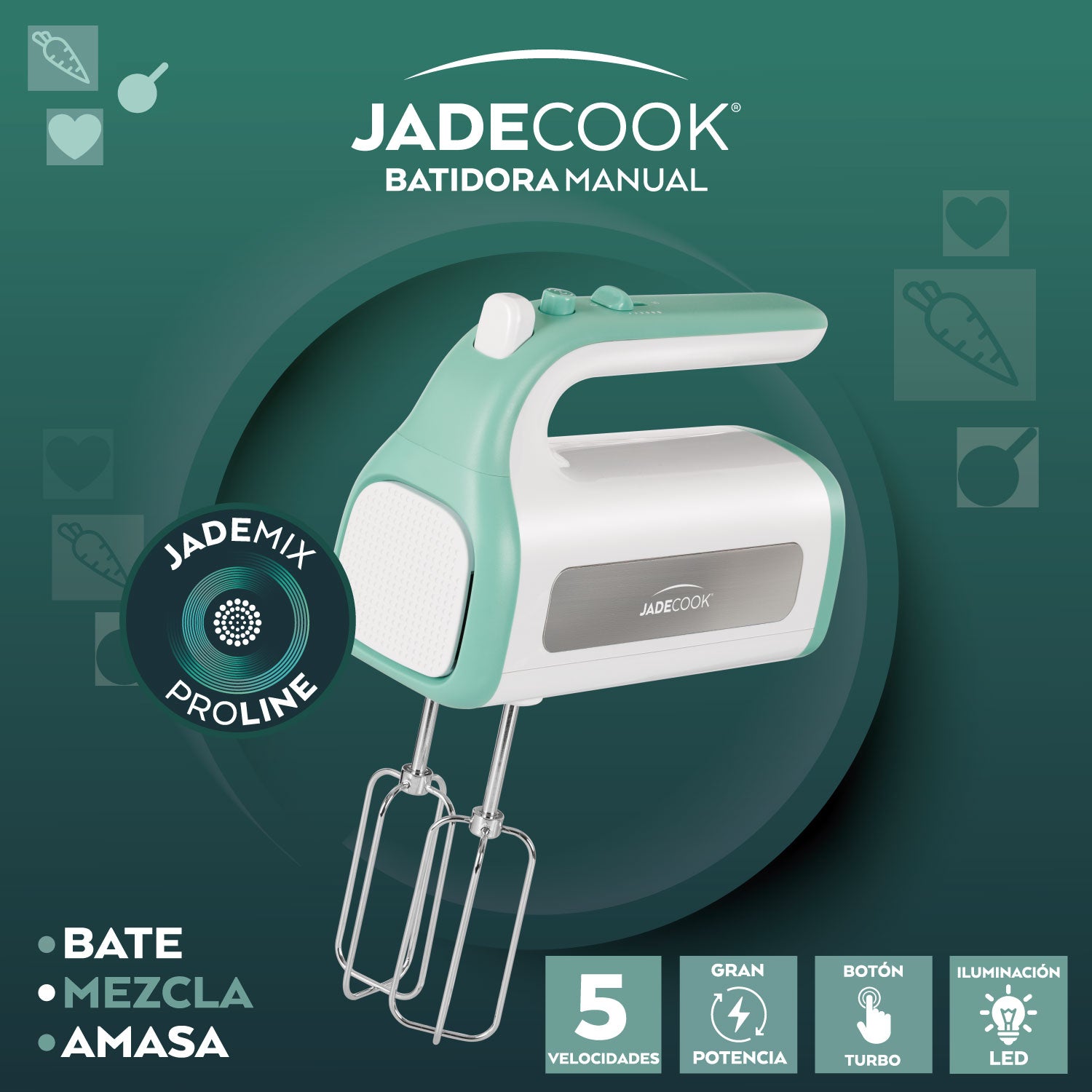 Batidora manual con accesorios Jade Cook