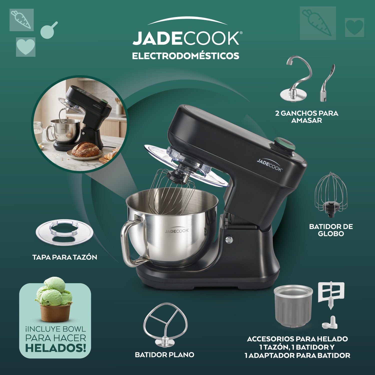 Batidora de Pedestal Digital Jade Cook
