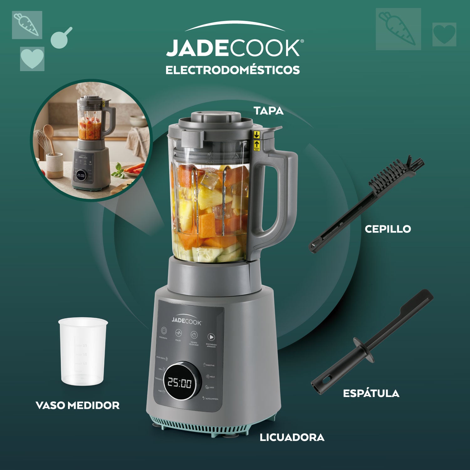 Licuadora de Cocción Mix & Heat Jade Cook