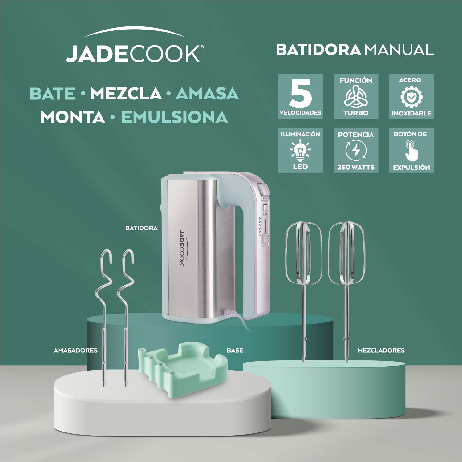 Batidora Manual de 5 velocidades Jade Cook