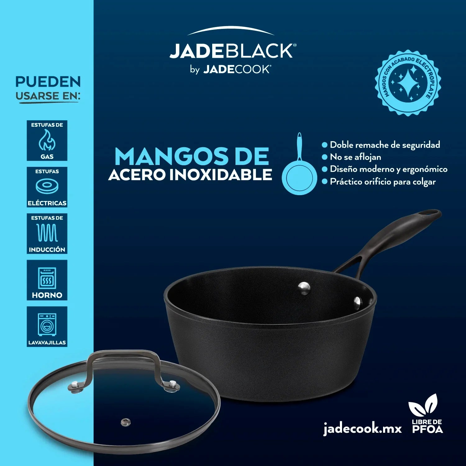 Batería de cocina Jade Black 20 piezas