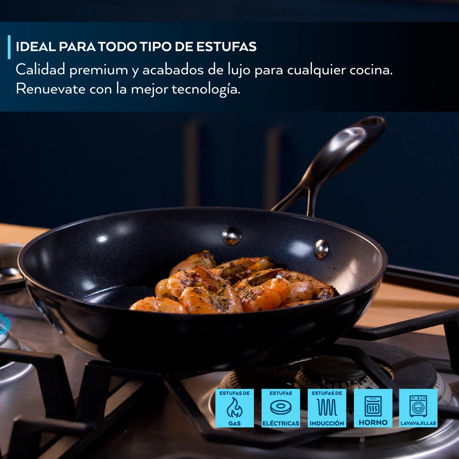 Batería de cocina Jade Black 15 piezas