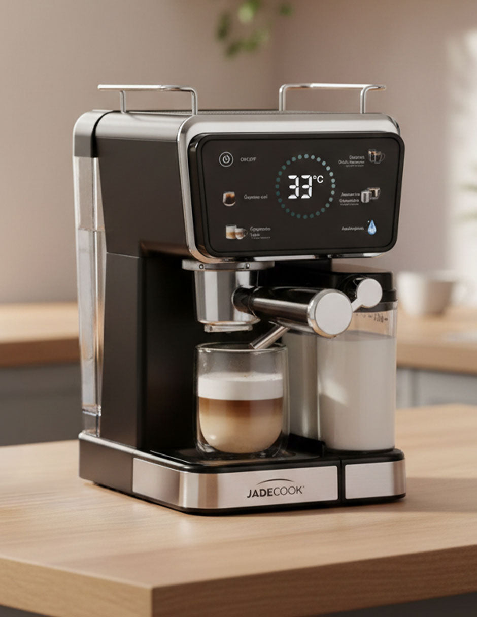Máquina de espresso Digital Pro Jade Cook | Panel digital, espumador de leche, 20 bares de presión
