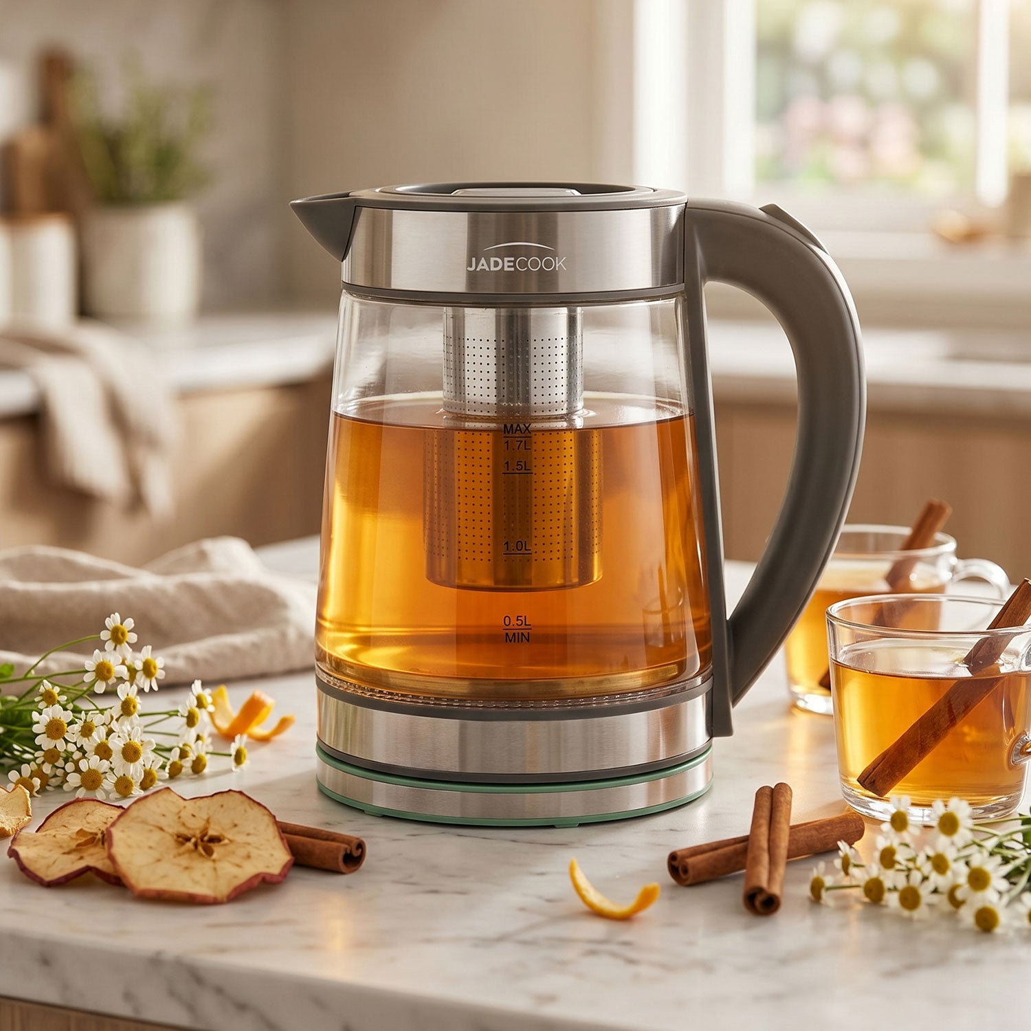 Tetera Eléctrica con Infusor Jade Cook 1.7L