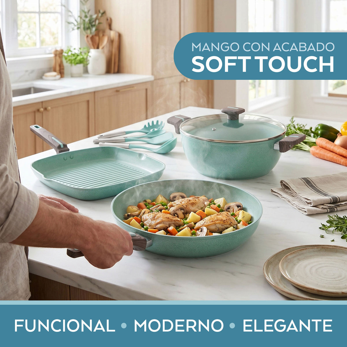 Batería de cocina Jade Cook Essentials 11 piezas